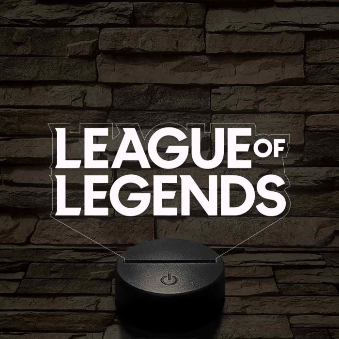 League of Legends logo 7 színű 3D led lámpa