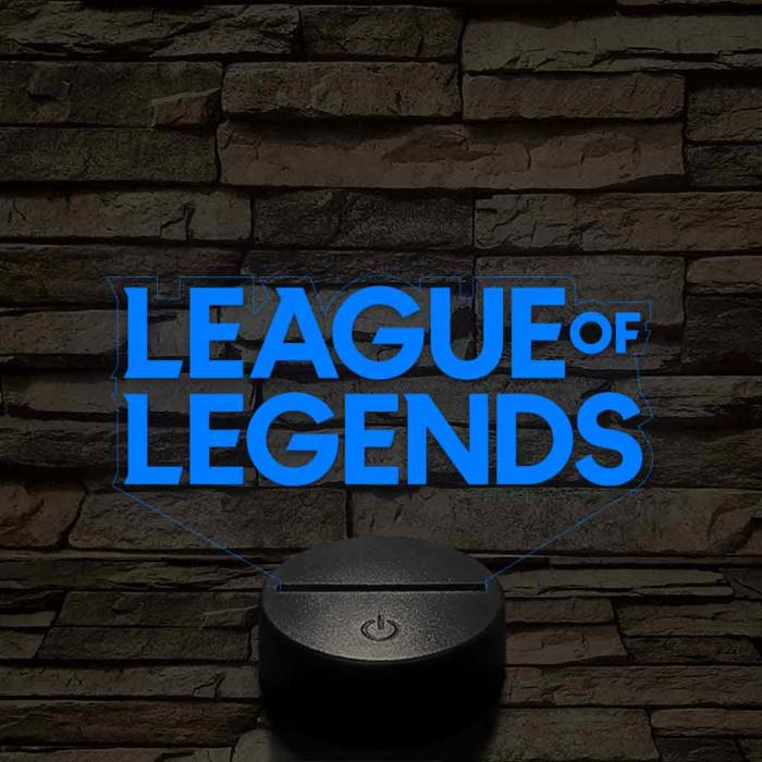 League of Legends logo 7 színű 3D led lámpa