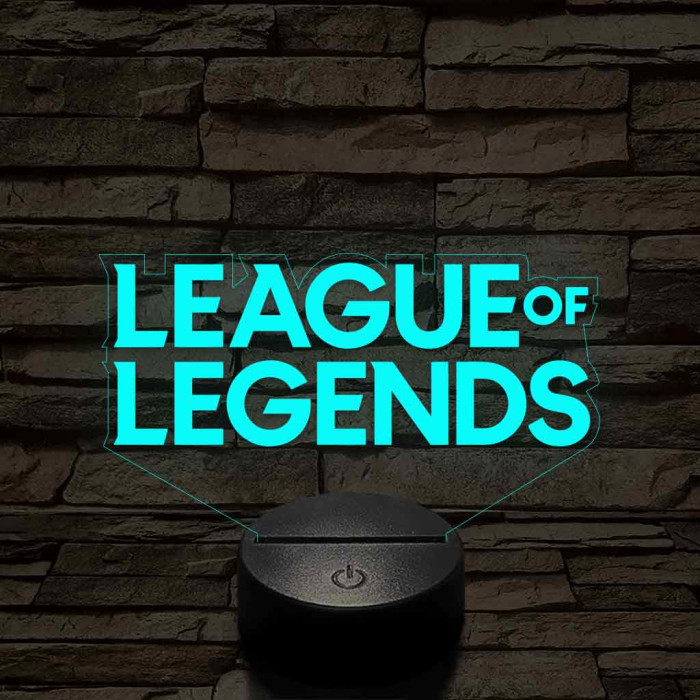 League of Legends logo 7 színű 3D led lámpa