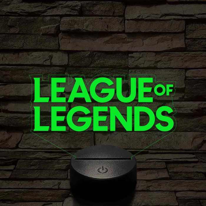 League of Legends logo 7 színű 3D led lámpa