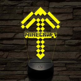 Minecraft pickaxe 7 színű 3D led lámpa