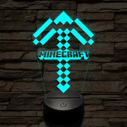 Minecraft pickaxe 7 színű 3D led lámpa