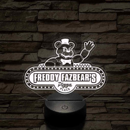 FNAF pizzéria logo 7 színű 3D led lámpa
