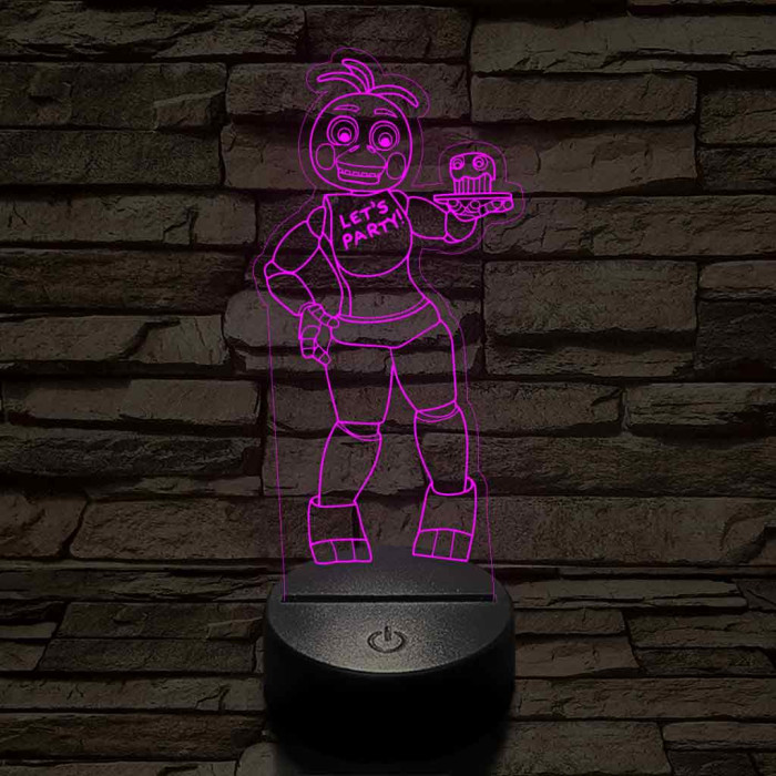 FNAF Chica 7 színű 3D led lámpa