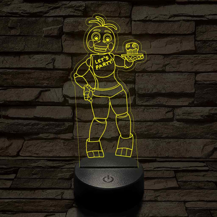 FNAF Chica 7 színű 3D led lámpa