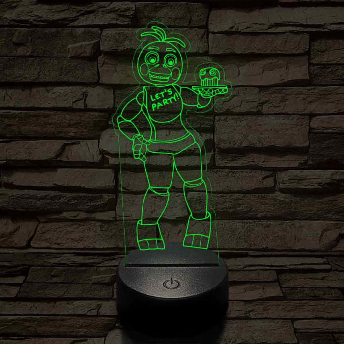 FNAF Chica 7 színű 3D led lámpa