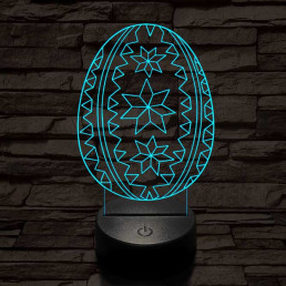 Hímes tojás 7 színű 3D led lámpa