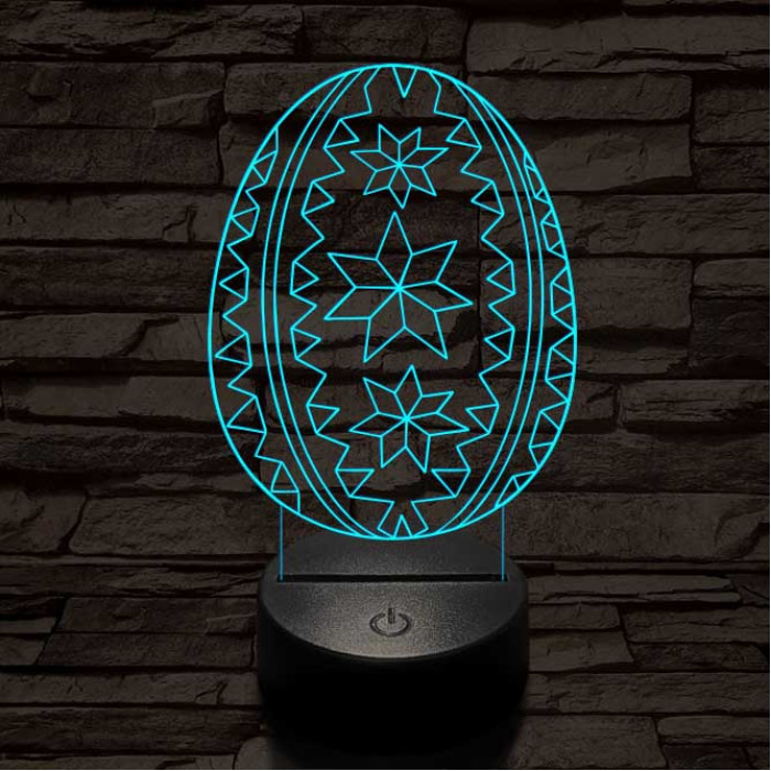 Hímes tojás 7 színű 3D led lámpa