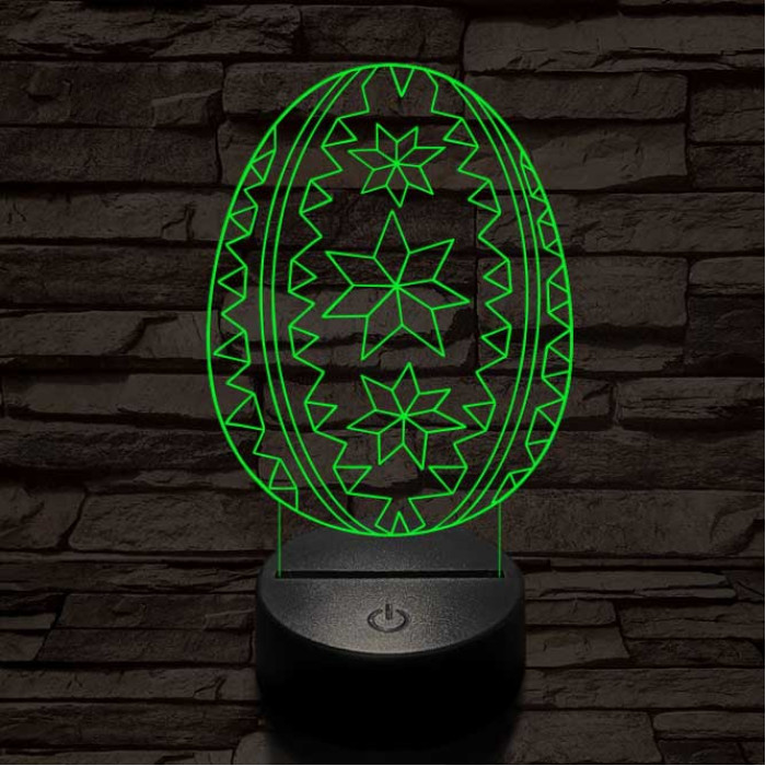 Hímes tojás 7 színű 3D led lámpa