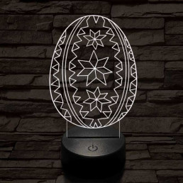 Hímes tojás 7 színű 3D led lámpa