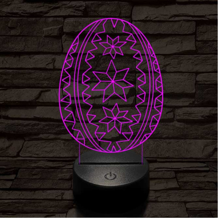 Hímes tojás 7 színű 3D led lámpa