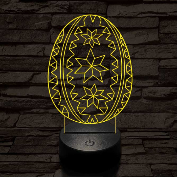 Hímes tojás 7 színű 3D led lámpa