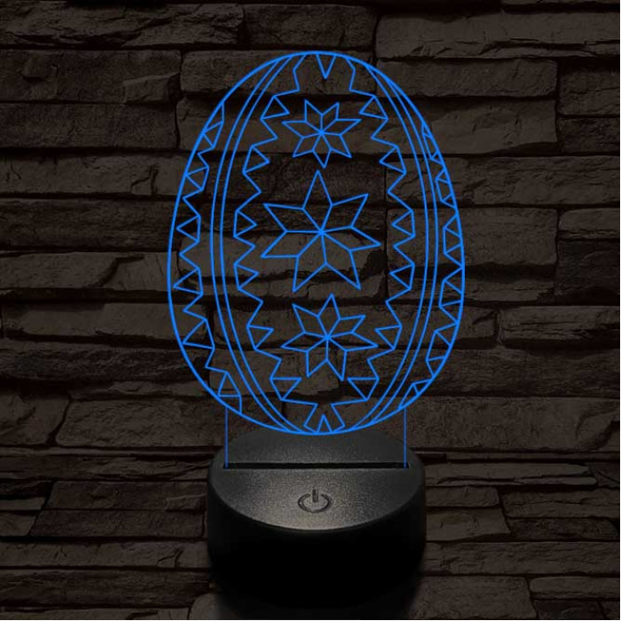 Hímes tojás 7 színű 3D led lámpa