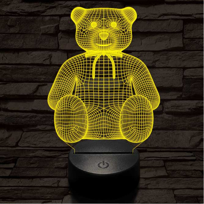 Masnis maci, 7 színű 3D led lámpa