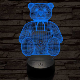 Masnis maci, 7 színű 3D led lámpa