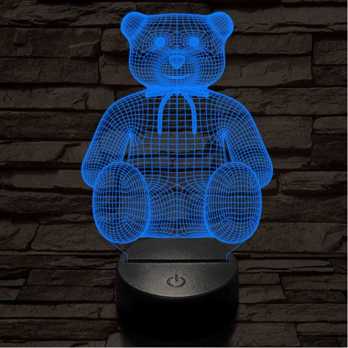 Masnis maci, 7 színű 3D led lámpa