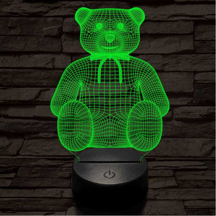 Masnis maci, 7 színű 3D led lámpa