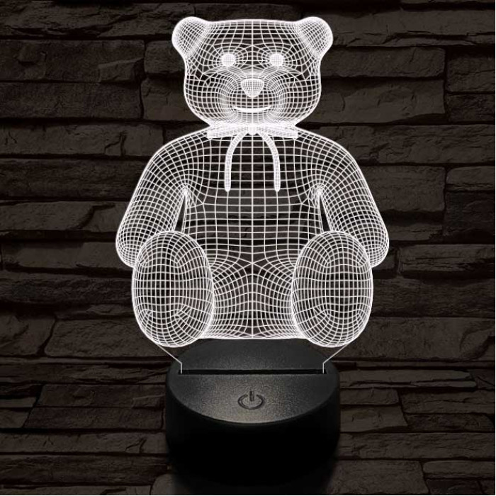 Masnis maci, 7 színű 3D led lámpa