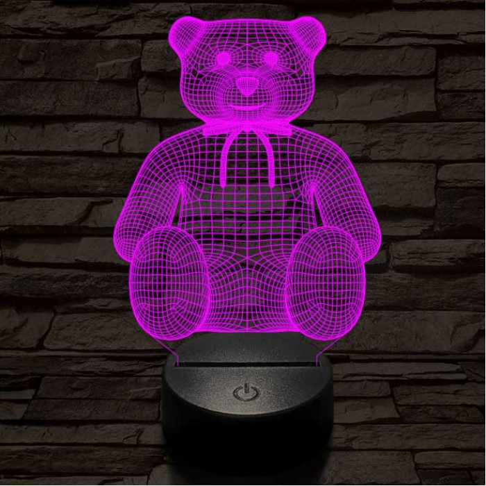 Masnis maci, 7 színű 3D led lámpa