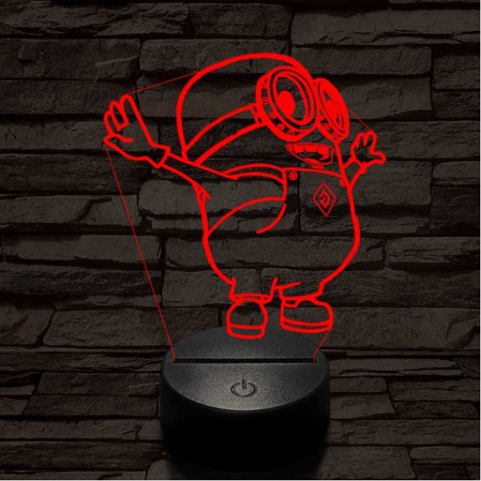 Minion 7 színű 3D led lámpa