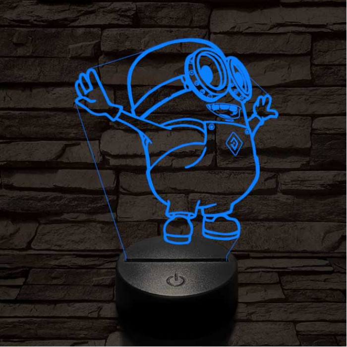 Minion 7 színű 3D led lámpa