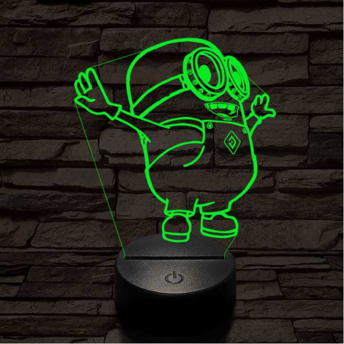 Minion 7 színű 3D led lámpa