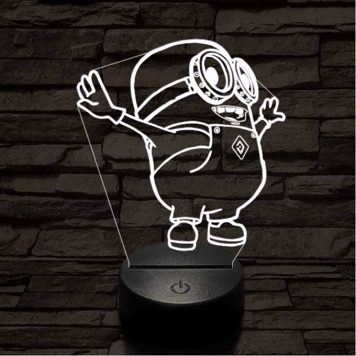 Minion 7 színű 3D led lámpa