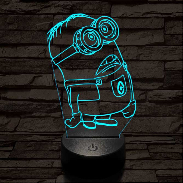 Meglepődött minion 7 színű 3D led lámpa