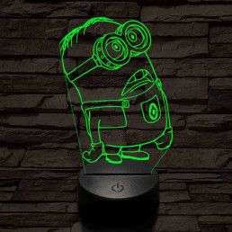 Meglepődött minion 7 színű 3D led lámpa