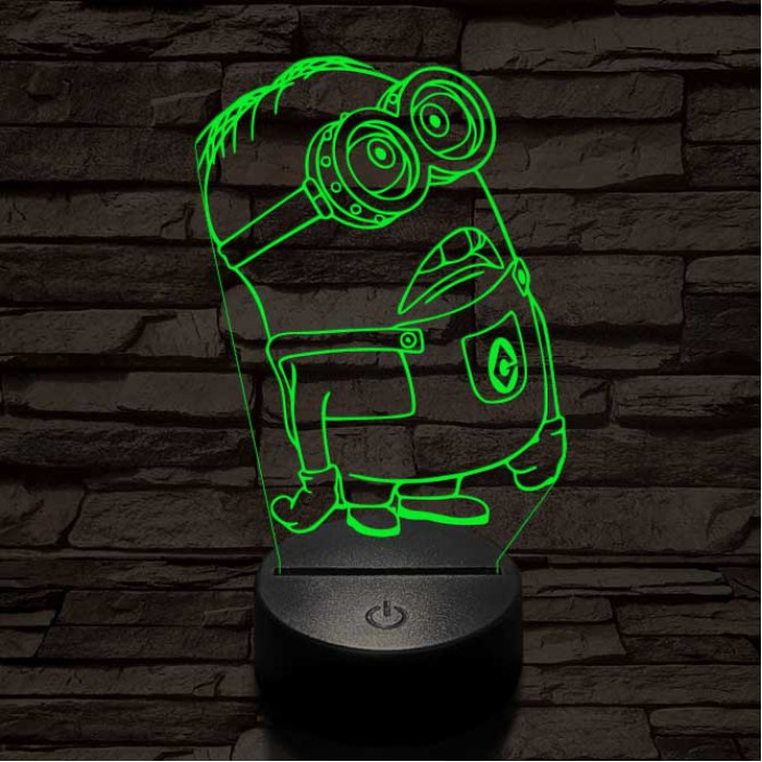 Meglepődött minion 7 színű 3D led lámpa