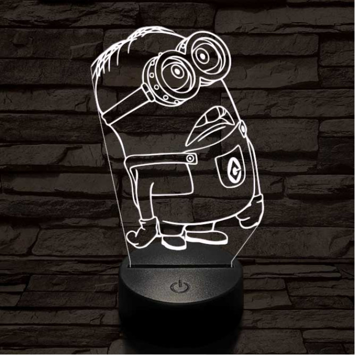 Meglepődött minion 7 színű 3D led lámpa