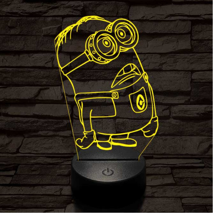 Meglepődött minion 7 színű 3D led lámpa