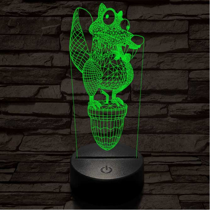 Jégkorszak motkány 7 színű 3D led lámpa