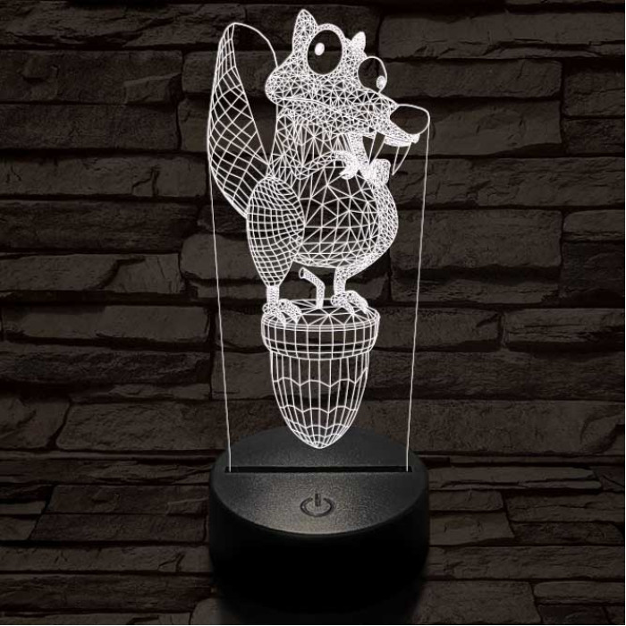Jégkorszak motkány 7 színű 3D led lámpa