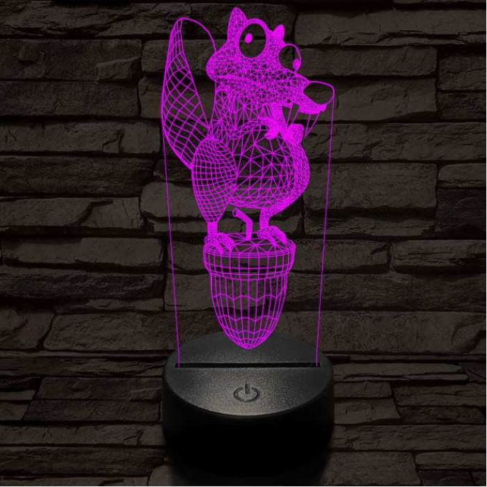 Jégkorszak motkány 7 színű 3D led lámpa