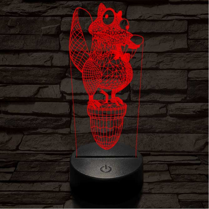 Jégkorszak motkány 7 színű 3D led lámpa