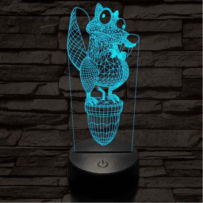 Jégkorszak motkány 7 színű 3D led lámpa