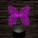 Szép, motívumos, pillangós  7 színű 3D led lámpa