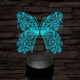Szép, motívumos, pillangós  7 színű 3D led lámpa