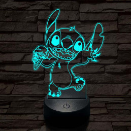 Táncoló űrkutya fagyival 7 színű 3D led lámpa