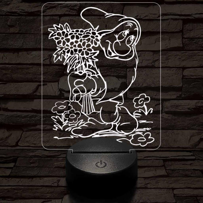 Szende Törpe 7 színű 3D led lámpa