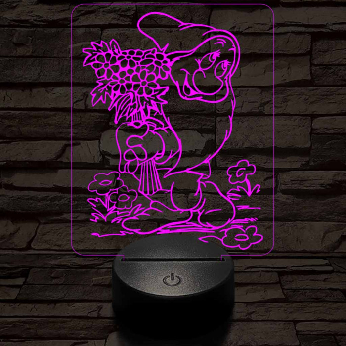 Szende Törpe 7 színű 3D led lámpa