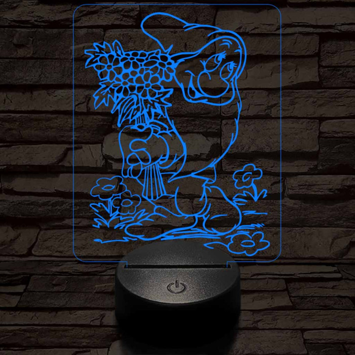 Szende Törpe 7 színű 3D led lámpa