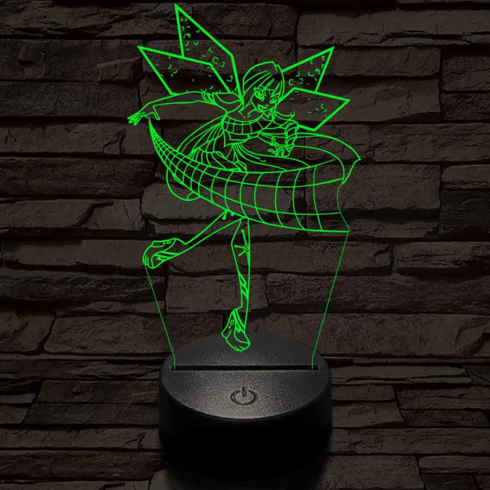Tündér harcos lány 3D led lámpa