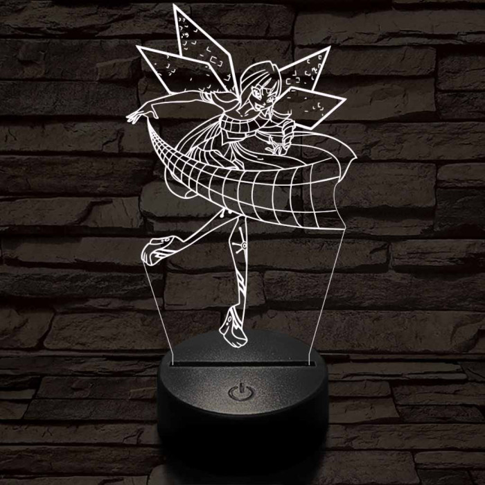 Tündér harcos lány 3D led lámpa