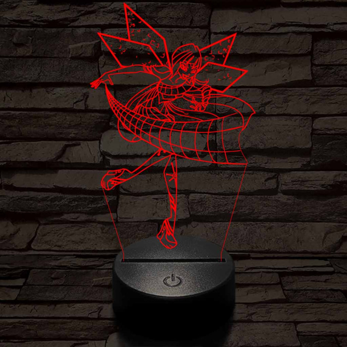 Tündér harcos lány 3D led lámpa