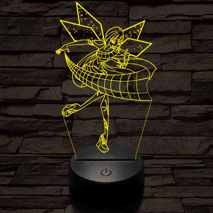 Tündér harcos lány 3D led lámpa
