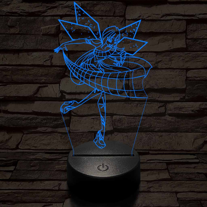 Tündér harcos lány 3D led lámpa