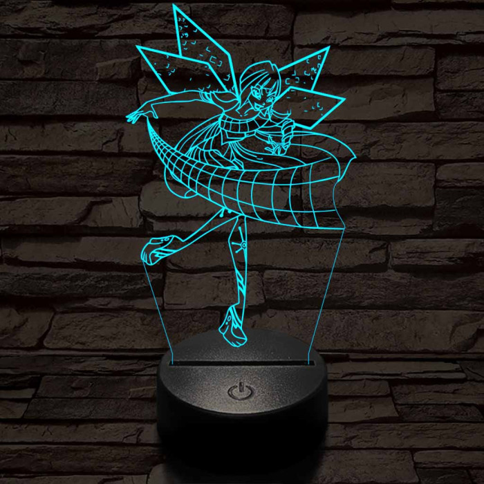 Tündér harcos lány 3D led lámpa