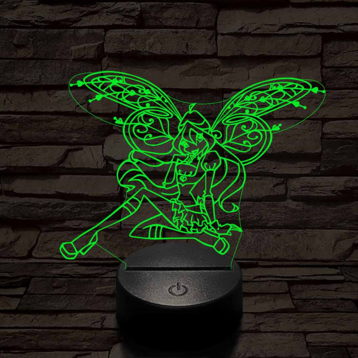 Tündér lány pihen 3D led lámpa